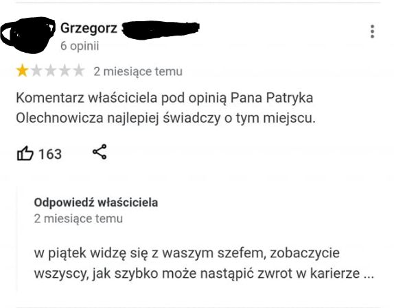 Skandaliczne komentarze "właściciela" restauracji PIU z Bielan Wrocławskich