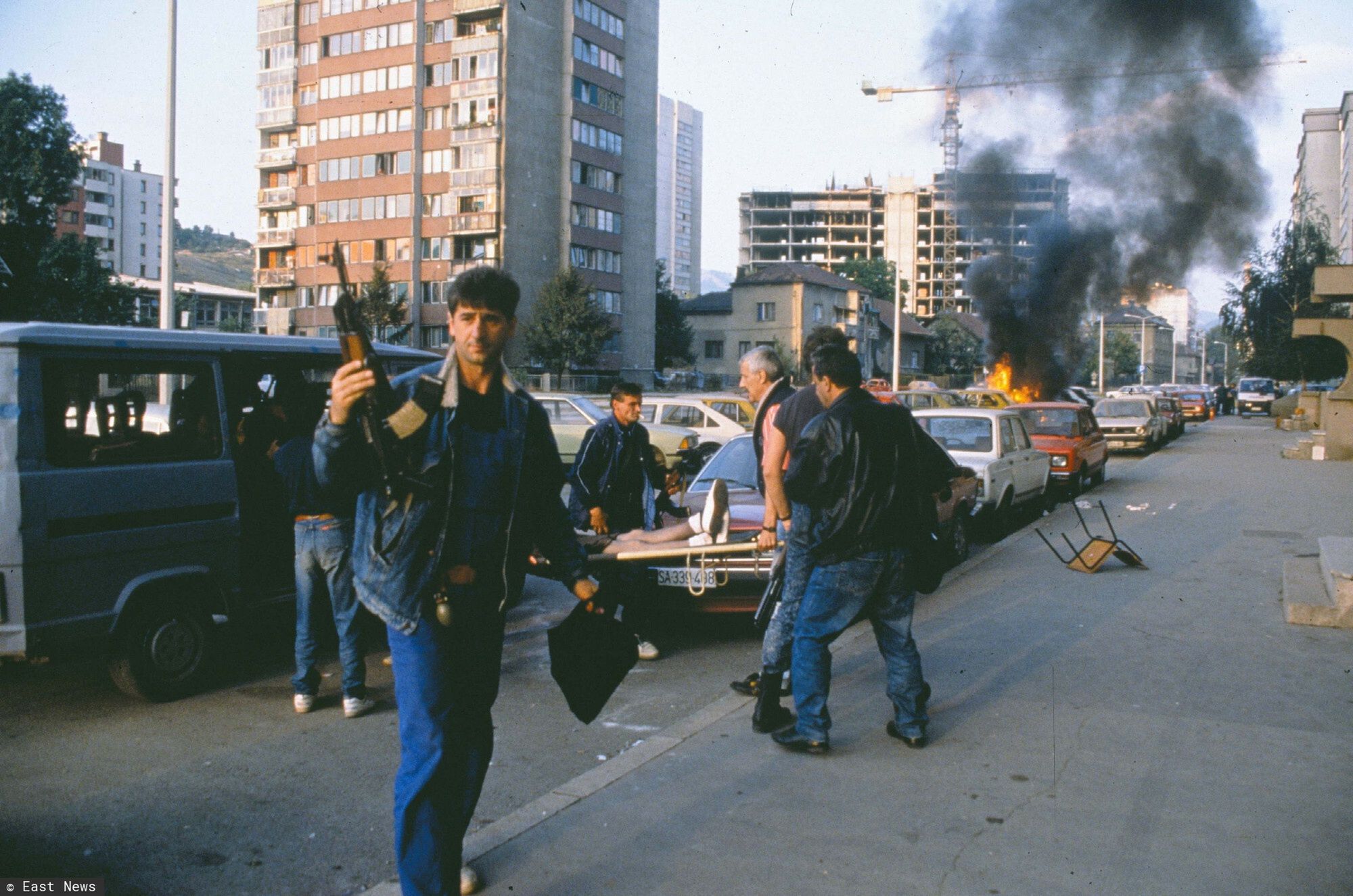 Wojna w by?ej Jugos?awiiBosnian War. Bombing in Sarajevo (Bosnia and Herzegovina), September 1992.Fran