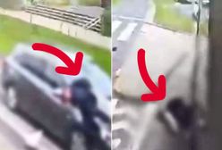 Przeleciał przez maskę i wpadł pod autobus. Koszmarne nagranie z Zielonej Góry