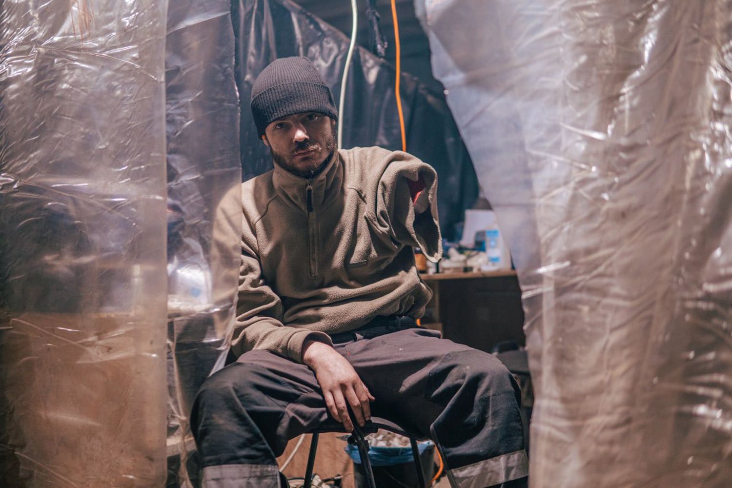 Portraits Of Ukrainian Soldiers Inside The Azovstal Steel Works
May 10, 2022, Mariupol, Ukraine: In this photo provided by Azov Special Forces Regiment of the Ukrainian National Guard Press Office, a soldier who lost his left arm in the fighting. Dmytro Kozatsky, Azov Regiment fighter and photographer, documented the siege of the Azovstal metalworks. Before his capture Kozatsky posted his pictures on social media.,Image: 693916927, License: Rights-managed, Restrictions: , Model Release: no, Credit line: Dmytro Kozatsky/Azov Regiment / Zuma Press / Forum
Dmytro Kozatsky/Azov Regiment / Zuma Press / Forum
zuma24, 20220510_int_z03_011.jpg, category_code_int