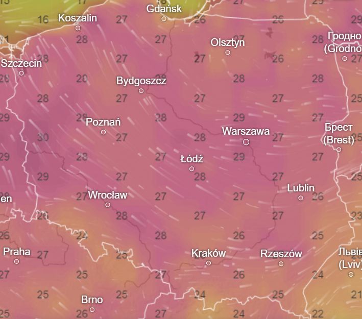 Prognoza na 2 czerwca. Na zachodzie kraju spodziewamy się nawet 30 st. C.