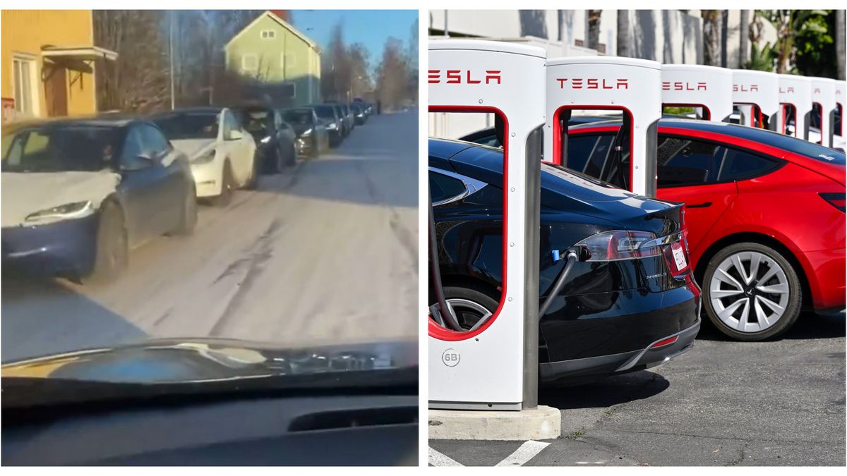 W Szwercji powstał korezk z 200 Tesli, stojących do stacji ładow