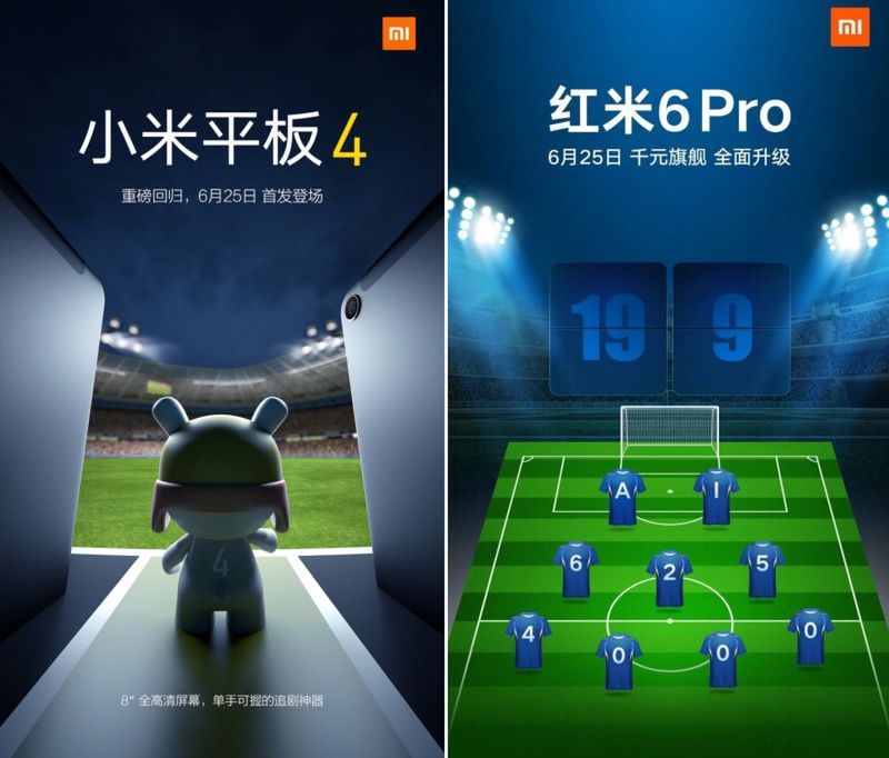 Materiały promocyjne Xiaomi dotyczące modeli Mi Pad 4 i Redmi 6 Pro