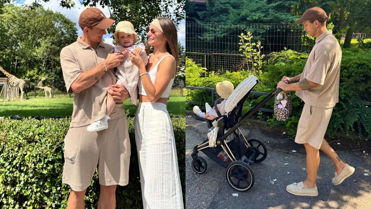 Jakub Rzeźniczak i Paulina Rzeźniczak z córką w zoo