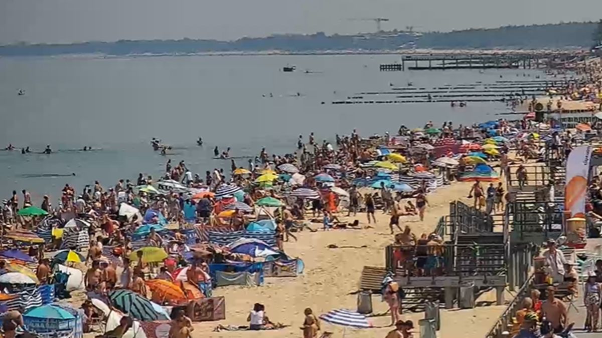Ujęcie z Sarbinowa nad Morzem Bałtyckim.