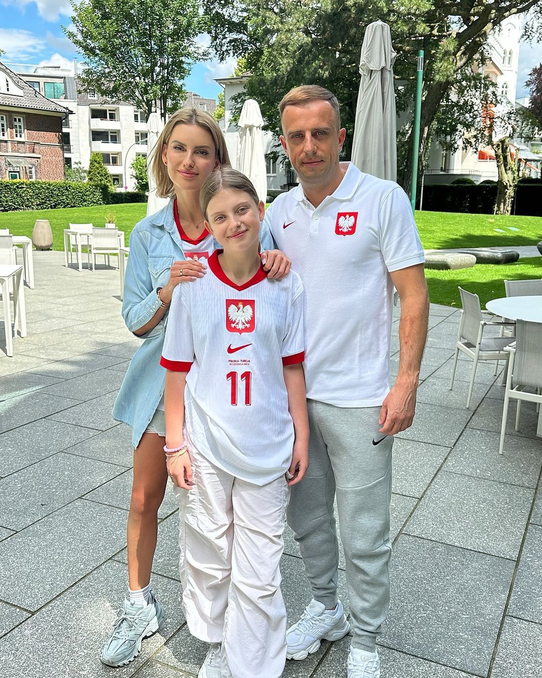 Kamil Grosicki z żoną i córką (Instagram)