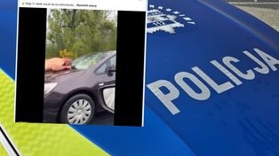 Sceny w Bielsku-Białej. Nagi 31-latek z ostrym narzędziem rzucił się na auto