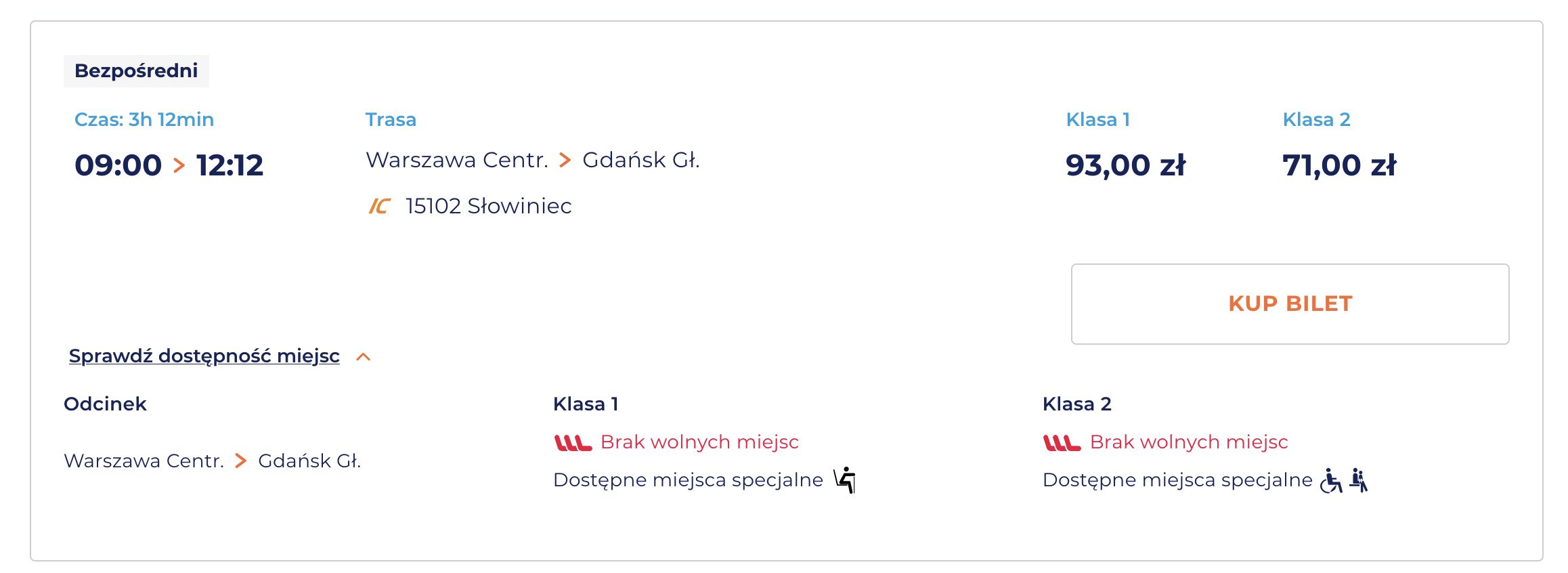 Brakuje biletów na popularnych trasach