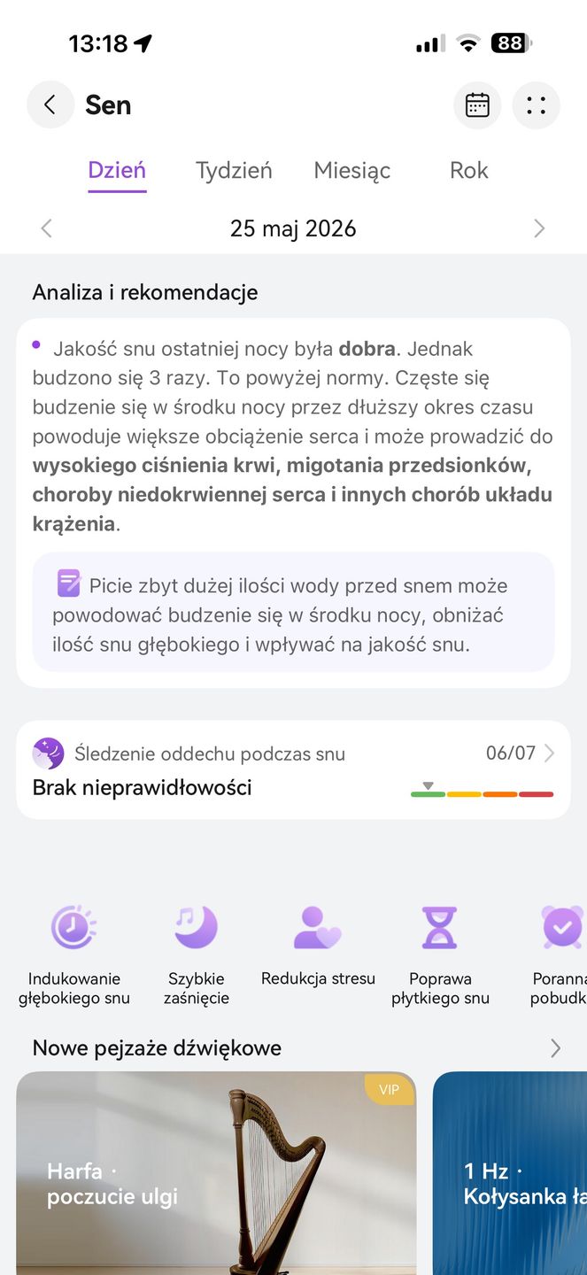 Huawei Watch Fit 5 Pro - monitorowanie snu