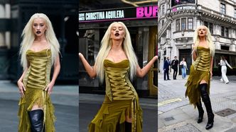Odchudzona Christina Aguilera w oliwkowym gorsecie promuje spektakl. Fani jej nie poznają: "CZY TO W OGÓLE ONA?"