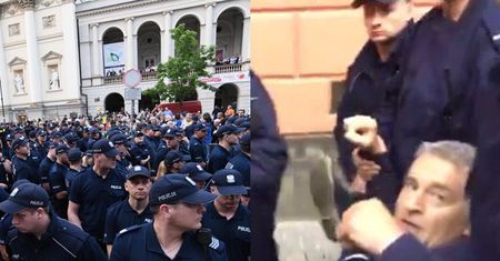 Władysław Frasyniuk został WYNIESIONY PRZEZ POLICJĘ z miesięcznicy smoleńskiej!