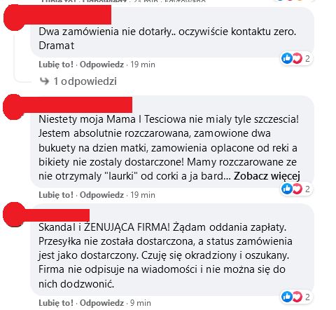 Poczta Kwiatowa znowu zawiodła. Kwiaty nie dotarły na Dzień Matkiock, Facebook)