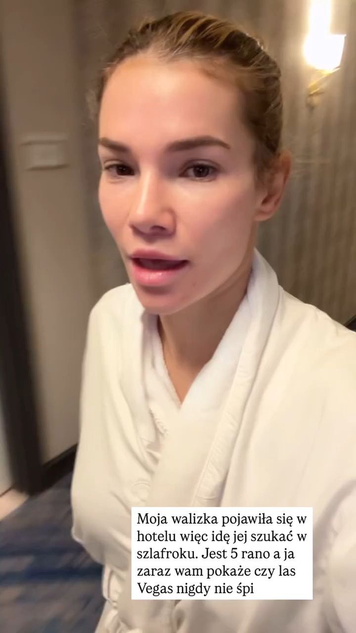 Maja Bohosiewicz spaceruje po Las Vegas w szlafroku