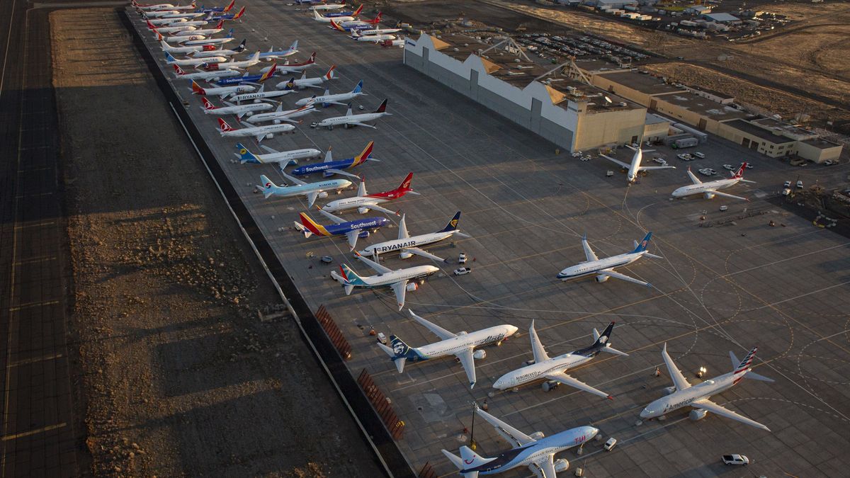 Boeingi 737 MAX oczekujące na naprawę
