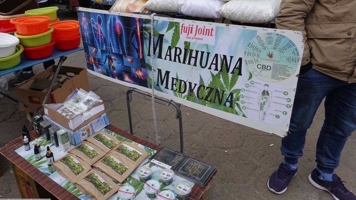 Konopie na targu w Warszawie