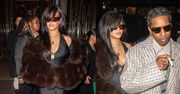 Rihanna w futrzanym bolero drepcze z ASAPem Rocky'm na jego imprezę z okazji 36. urodzin. Najmodniejsza para w branży?