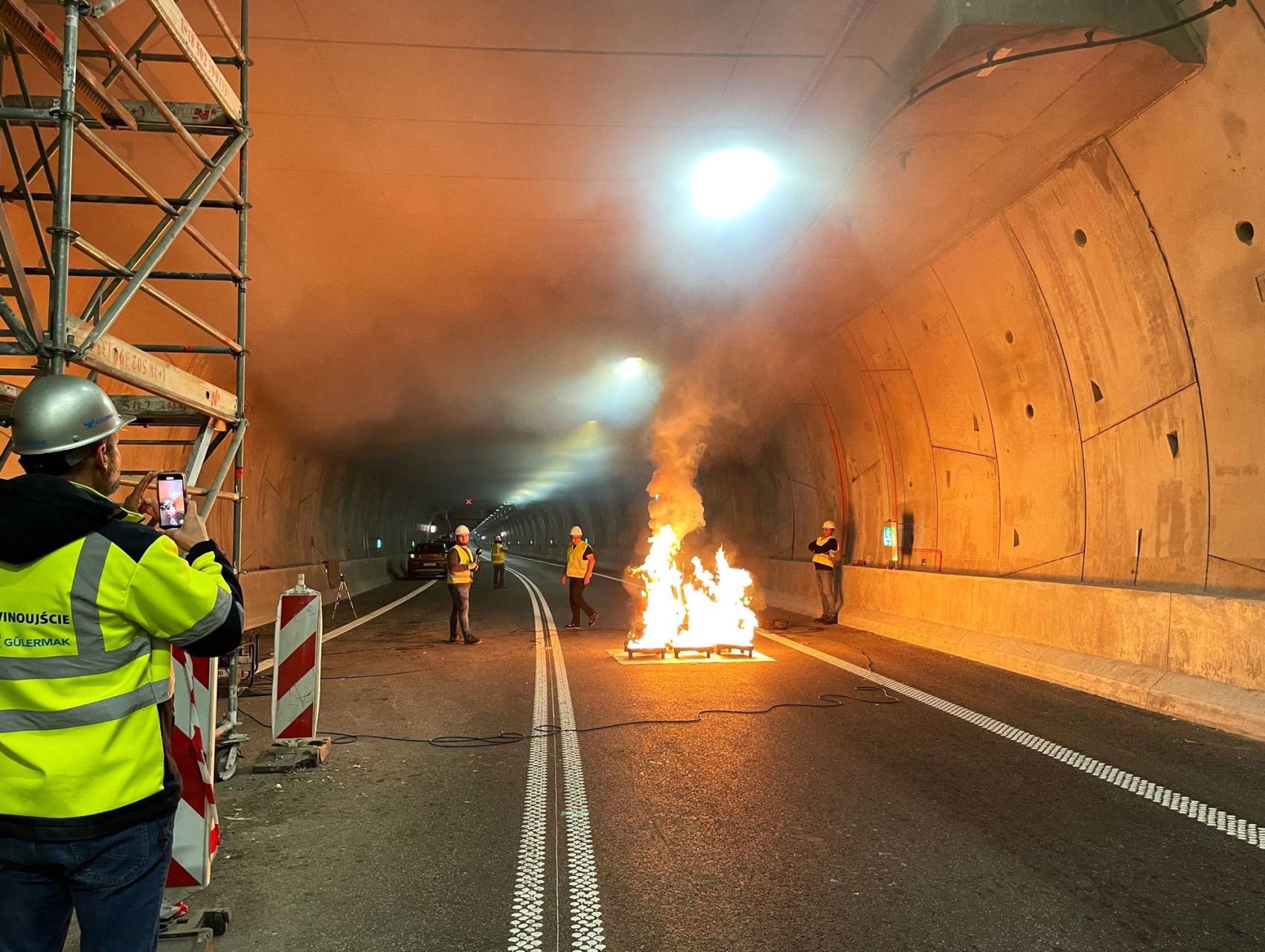 Tunel pod Świną. Próby dymowe