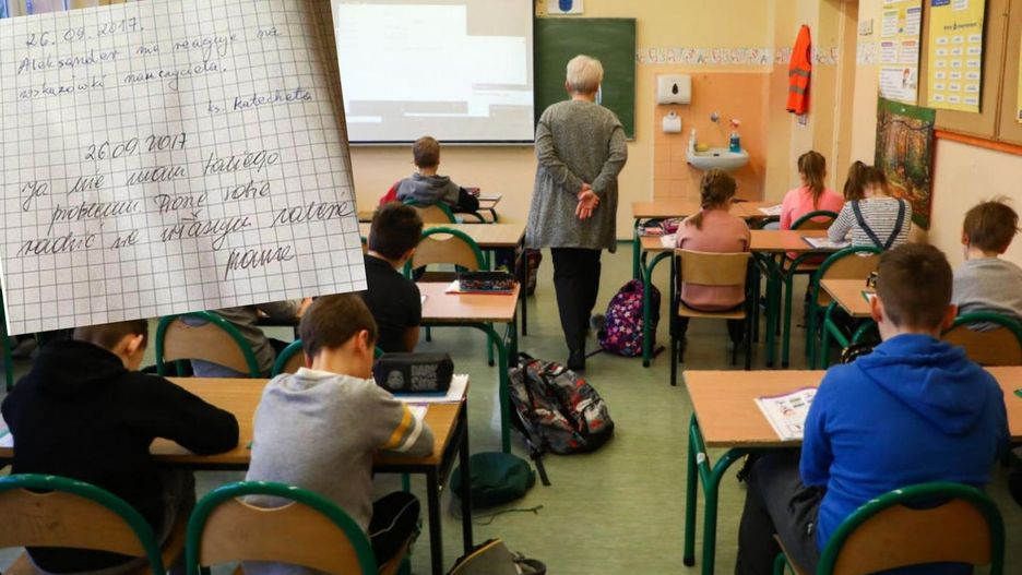 Chłopiec dostał uwagę na lekcji religii