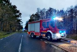 Karetka uderzyła w drzewo. Pacjent zmarł, są ranni