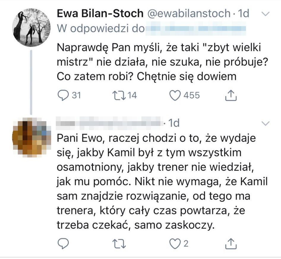 Ewa Bilan-Stoch walczy z krytykami męża