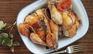 Kurczaki pieczone z kiszonymi cytrusami i tymiankiem