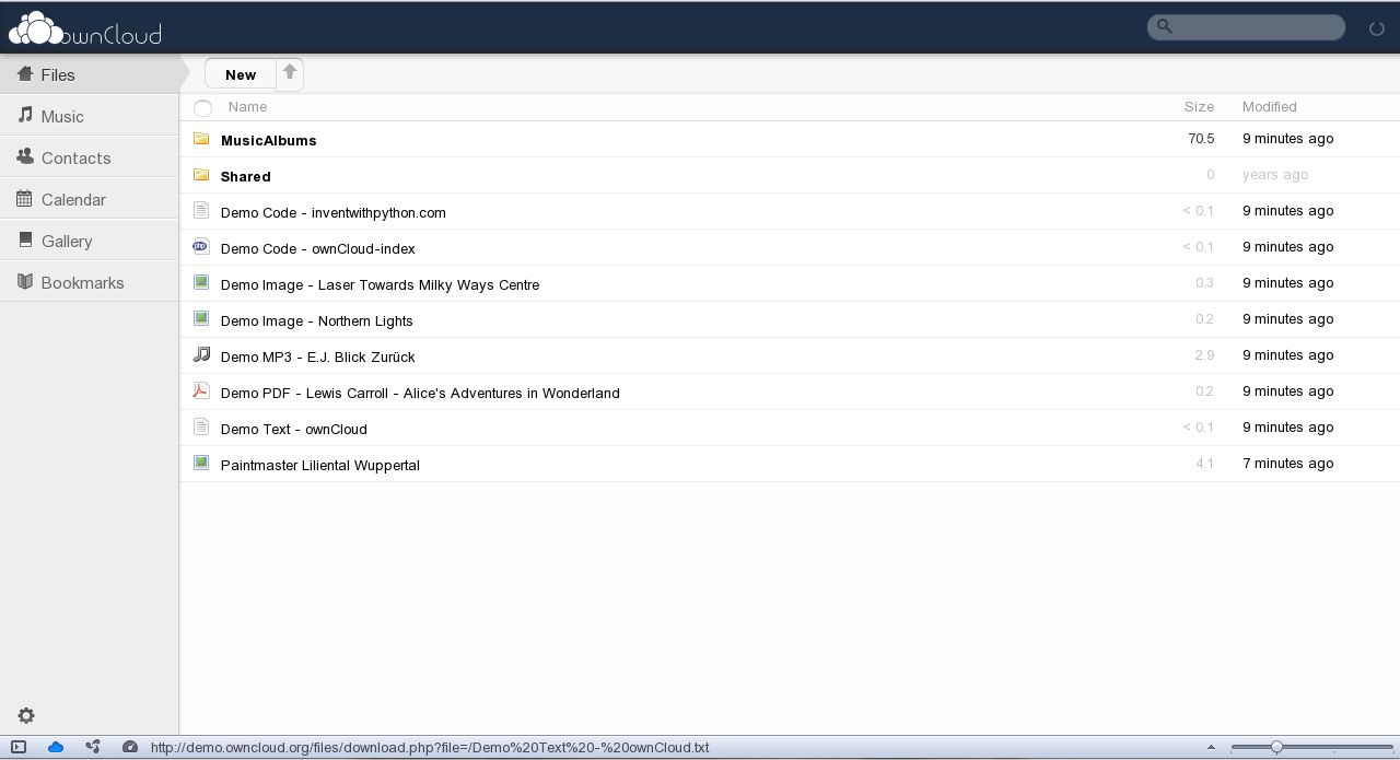 demo ownCloud