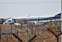Samolot linii Jet Airways wypadł z pasa podczas próby startu. Rannych zostało 15 osób