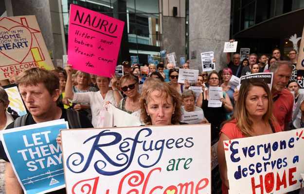 Manifestacja poparcia dla przyjmowania uchodźców w Brisbane