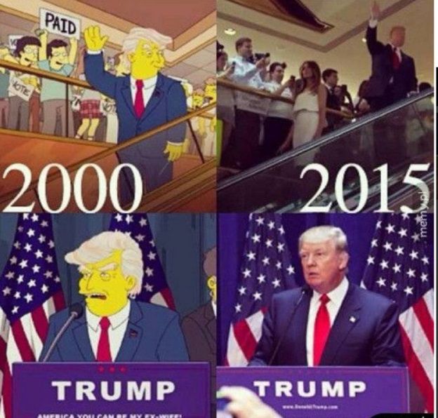 Mem z Simpsonami i Donaldem Trumpem to internetowy żart, ale jest w tym odrobina prawdy