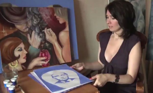 Rosjanka maluje portrety Putina... piersiami. W ten sposób chce zwrócić uwagę na ciężki los artystów