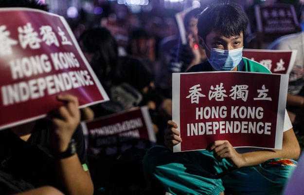 Chiny: manifestacja na rzecz niepodległości Hongkongu