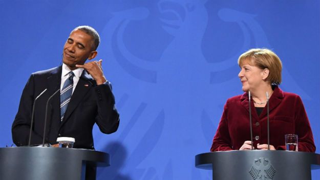 Barack Obama i Angela Merkel w Berlinie