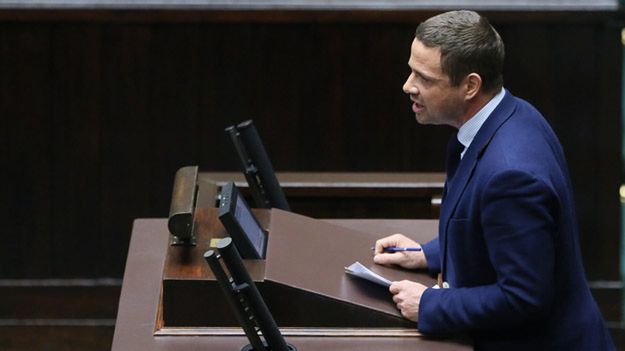 Poseł PO Rafał Trzaskowski przemawia w Sejmie