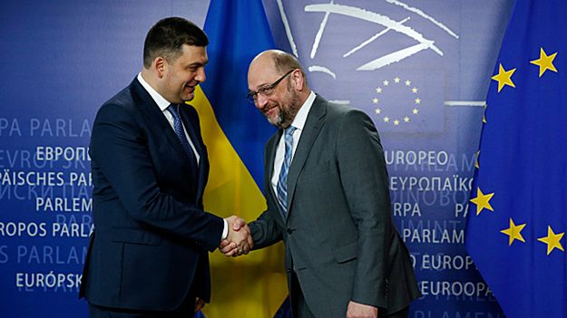 Wołodymyr Hrojsman i Martin Schulz