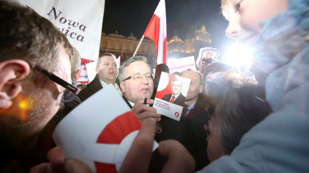 Bronisław Komorowski na wiecu w Krakowie