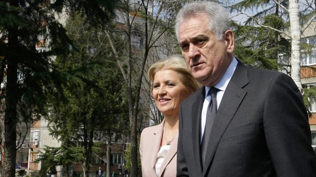 Prezydent Serbii z żoną w Belgradzie w marcu 2014 r.