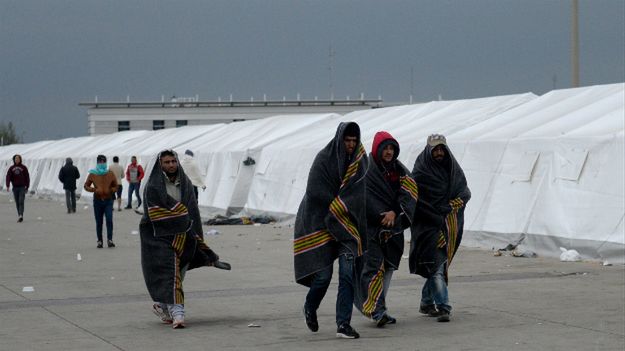 Uchodźcy na granicy z Austrią