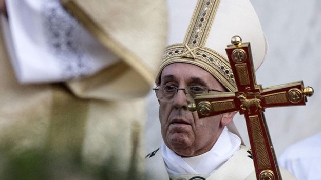 Papież Franciszek podczas mszy w Święto Bożego Ciała w Rzymie