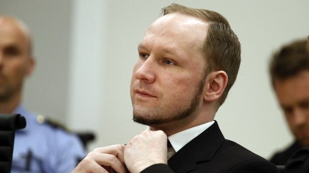 Anders Breivik podczas procesu, 2012 r.