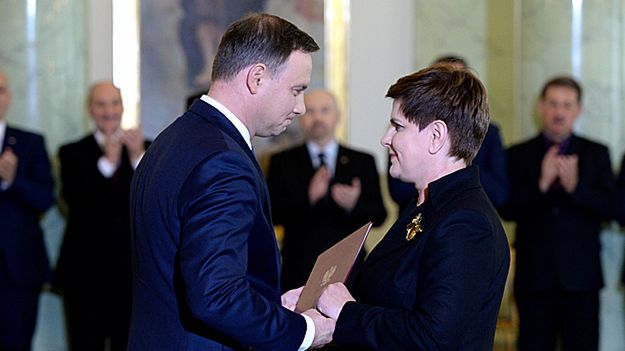 Prezydent Andrzej Duda i Beata Szydło