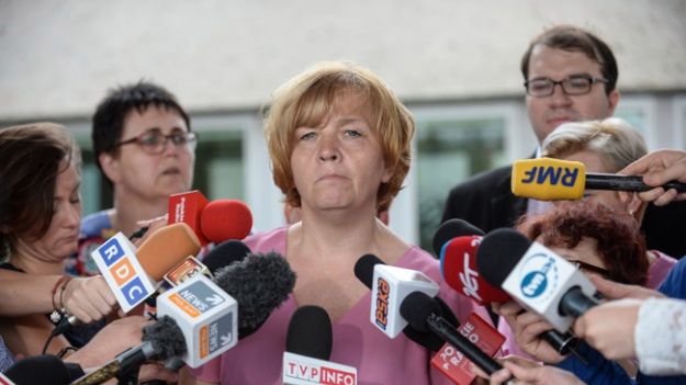 Magdalena Nasiłowska podczas konferencji prasowej