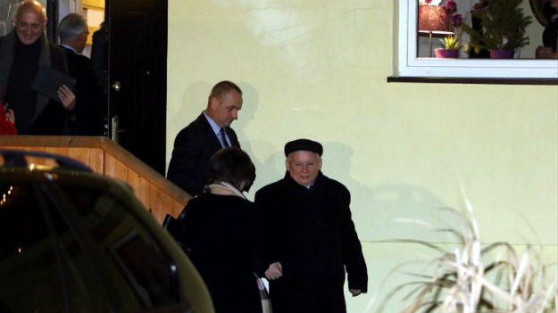 Prezes PiS Jarosław Kaczyński po spotkaniu z premierem Węgier Viktorem Orbanem