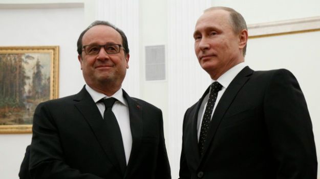 Francois Hollande i Władimir Putin