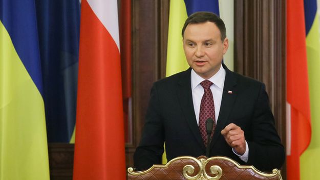 Prezydent Andrzej Duda podczas wizyty w Kijowie