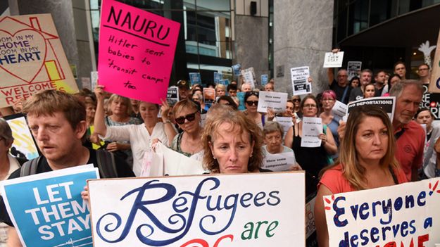 Manifestacja poparcia dla przyjmowania uchodźców w Brisbane