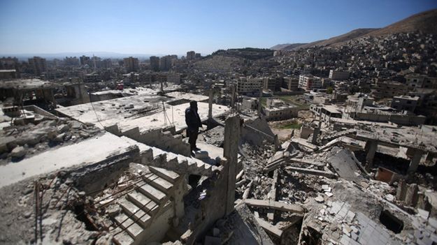 Mieszkaniec miasta Barzeh w pobliżu Damaszku