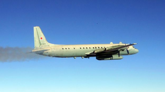 Rosyjski Ił-20 sfotografowany przez hiszpańskich pilotów nad Bałtykiem.