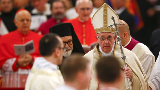 Papież w bazylice Świętego Pawła za Murami.