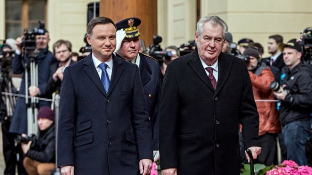 Prezydent Andrzej Duda i prezydent Czech Milos Zeman