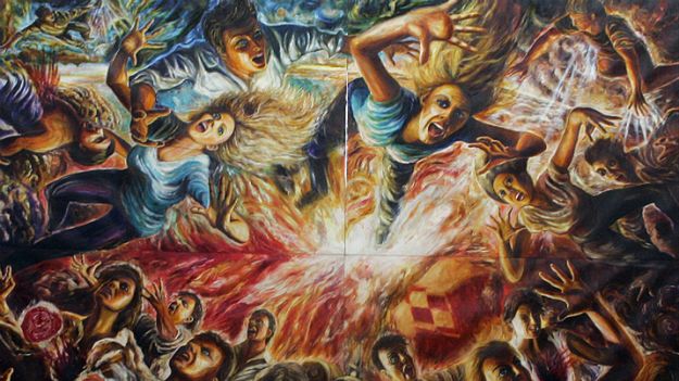 Fragment obrazu "Smoleńsk" autorstwa Zbigniewa Dowgiałło